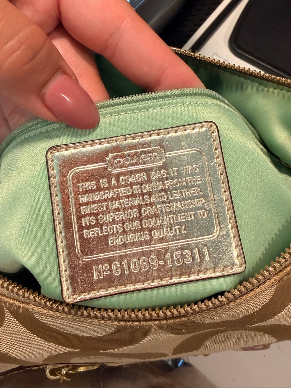 Coach Signature 15311 Jazzy Poppy Multi Canvas Handbag Purse *FLAWED* - Picture 4 of 10